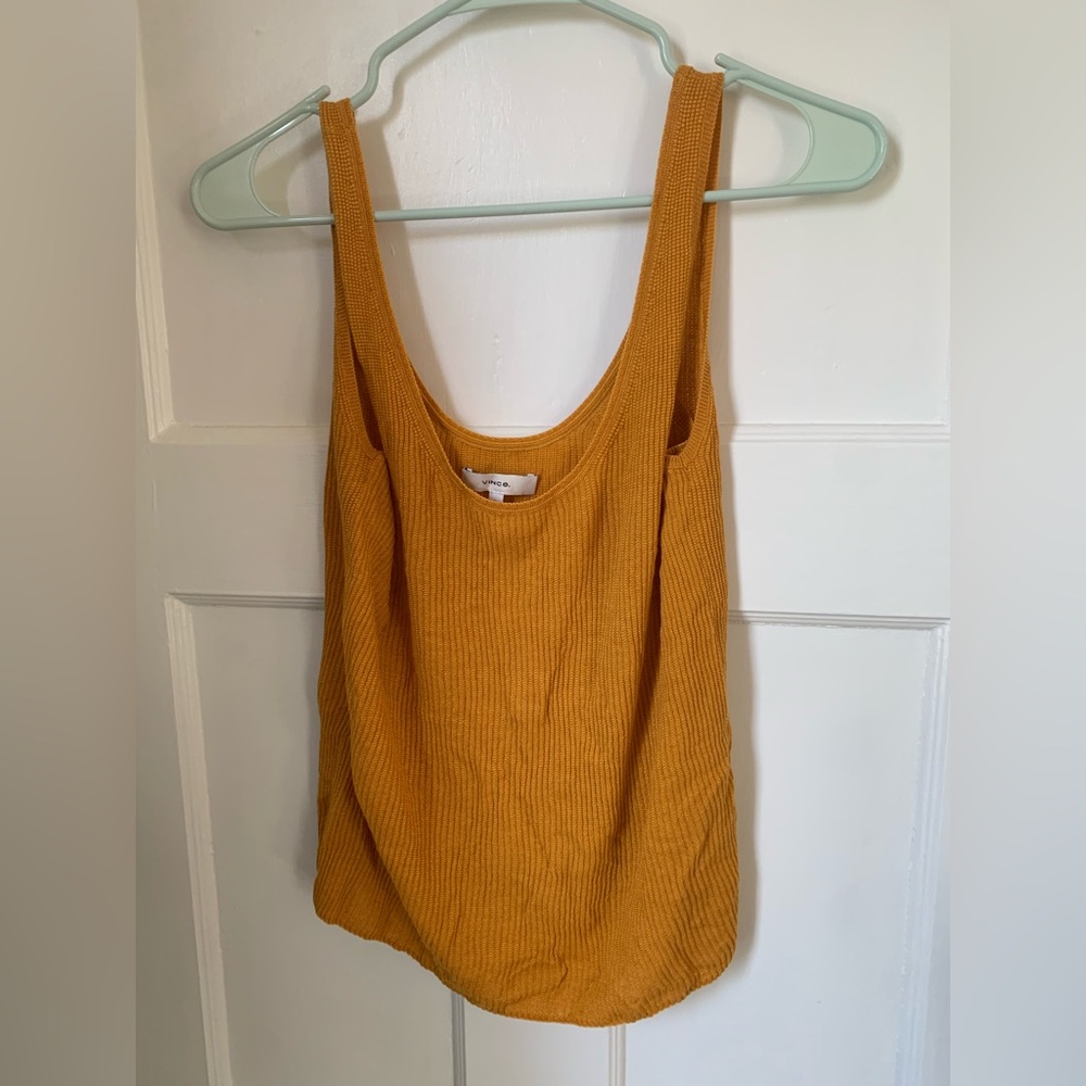 Vince Mustard Ribbed Tank Top